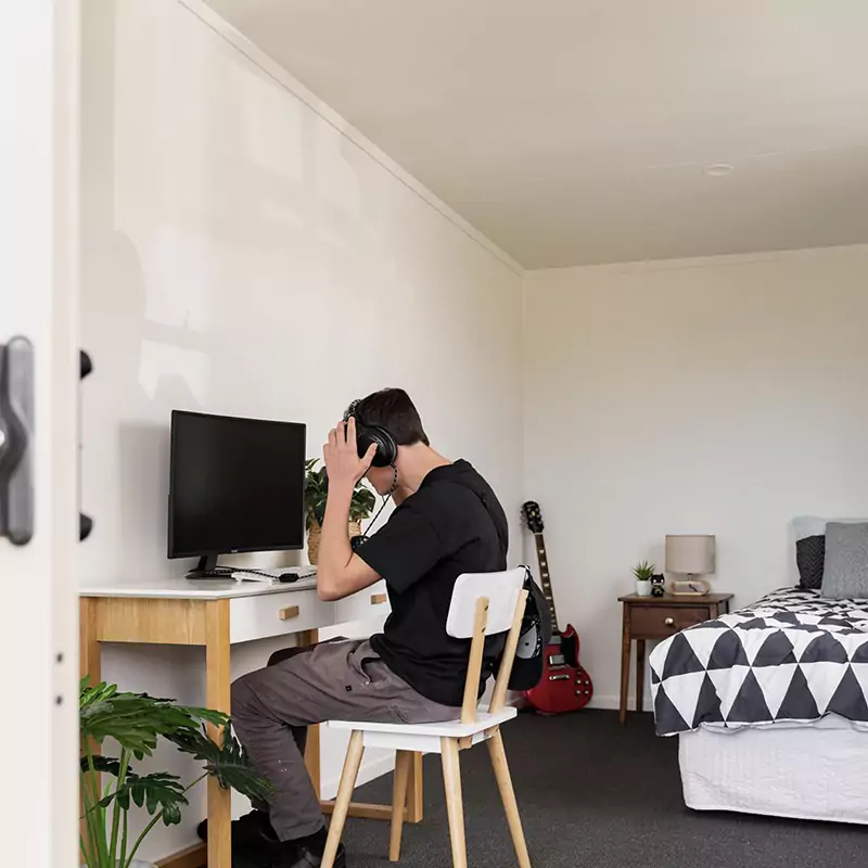 Cabin - interior - working at desk